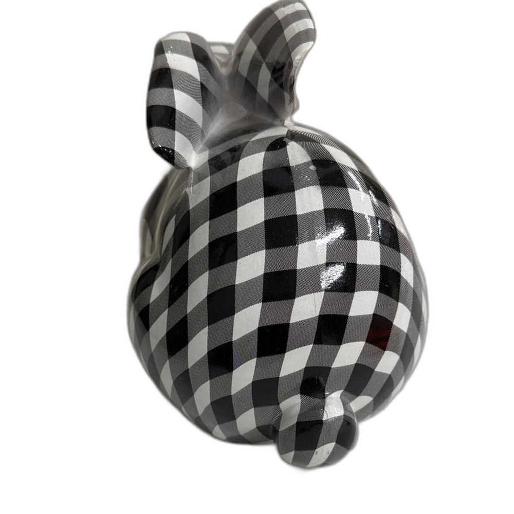Black and White Plaid/Checkered Bunny - Picture 3 of 5